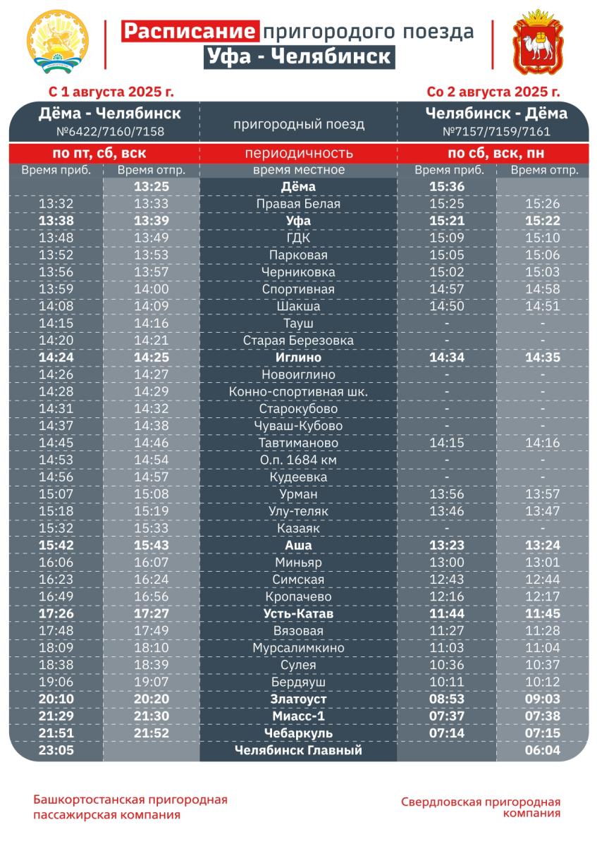 АО «Башкортостанская пригородная пассажирская компания» информирует